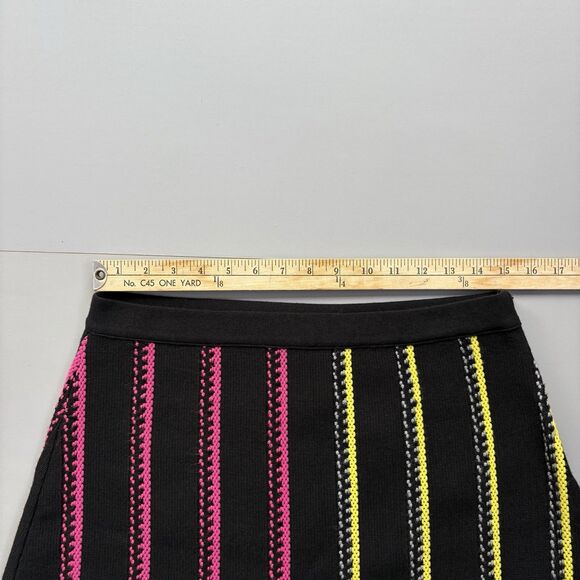 ICEBERG Frayed Knit Skirt Wool Blend ALine Colorful Women Medium Cybergoth Italy - Picture 6 of 12